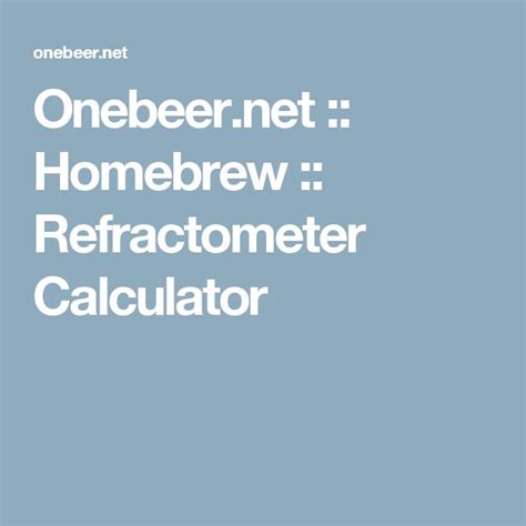 best homebrew refractometer|brewing f factor chart.